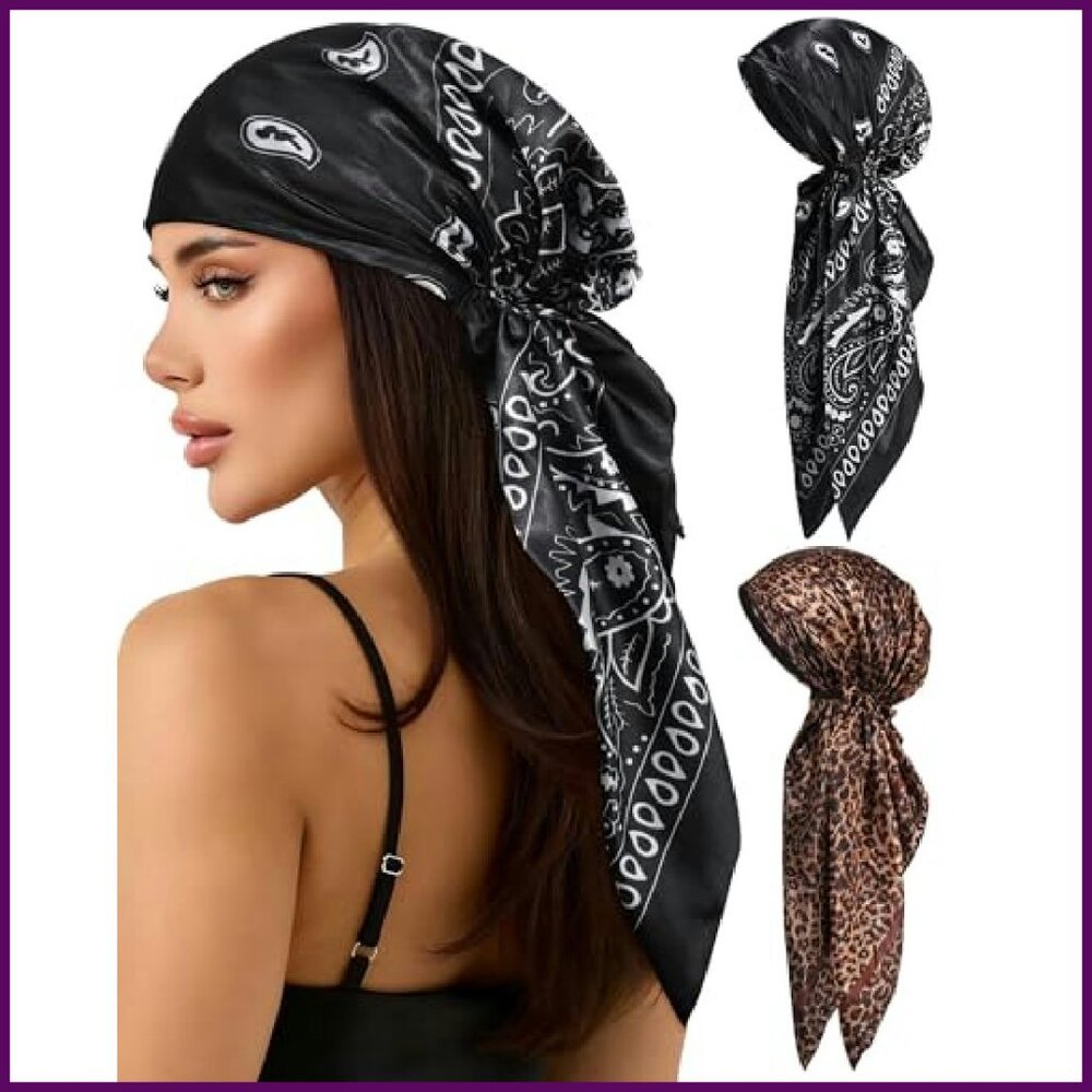 Soft Polyester Head Wrap 2-Pack For Chemo Patient… - image 2